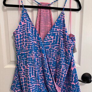 V neck cross over top